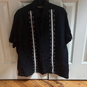 Cubavera Black Shirt with White Detailing